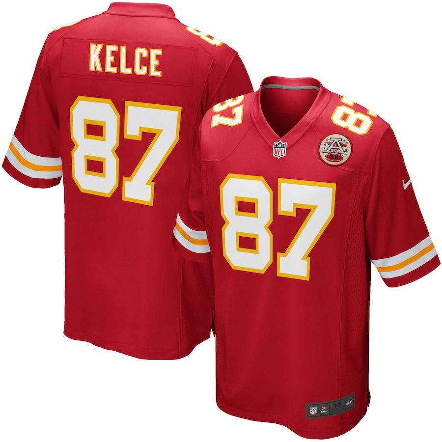 Men Kansas City Chiefs #87 Travis Kelce Nike Red Team Game NFL Jersey->kansas city chiefs->NFL Jersey